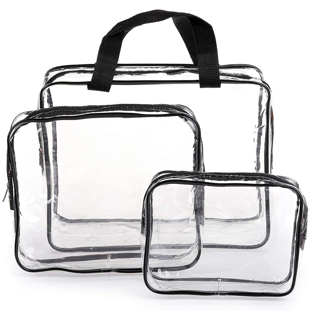 Transparent PVC film for Clear Makeup Bags, Clear Toiletry Bag Set, Waterproof Clear PVC bags, Portable Travel Luggage Pouch